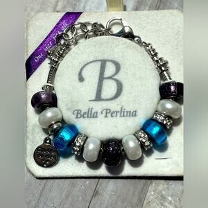 Bella Perlina Turquoise Butterfly Charm Bracelet